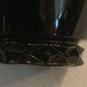Onyx black glass vase/bowl